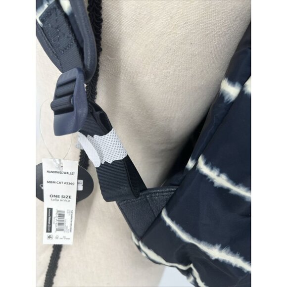 No Boundaries Nylon Flap Backpack Clear Vinyl Pocket Navy Tie Dye NWT 16" deep - Picture 3 of 8